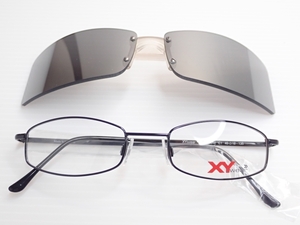 T649　眼鏡/サングラス　着脱式　兼用　イタリア　XY　iwear　モデル：XYUM　C1　グレーブラック　49ロ18-135　眼鏡/金属フレーム/ITALY