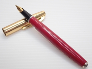 V265　万年筆 SUPER GOLD 臙脂色 文房具/筆記具/レトロ Vintage Pen　ジャンク