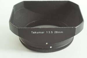 229『送料無料 並品』Super Takumar 28mm F3.5 SMC Takumar 28mm F3.5 ペンタックス 金属製角型レンズフード