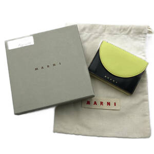 *MARNI Marni purse folding in half yellow green black box attaching inspection bag men's t shirt shirt Denim marni porter market beautiful goods 