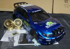 SP.1364 スバル インプレッサ WRC 2008 スペアボディ タミヤ素人塗装済ABCナイトステージLED ホイール付き 1/10 