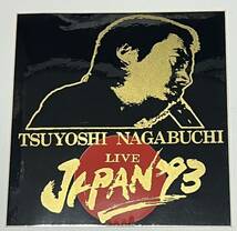 ★送料込★長渕剛★JAPAN93★ジャパンステッカー★黒地にゴールド★日の丸★新品未使用★約15㎝×15.5㎝★_画像1