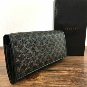 ☆送料無料☆ 極美品 CELINE 長財布 マカダム柄 ブラック ヴィンテージウォレット 箱付き 317