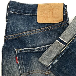 良サイズ◆Levi's 66501◆W32日本製ビンテージ復刻ジーンズBIGEリーバイス赤耳ビッグEメンズデニム501XXレプリカLVCダブルネーム加工 632