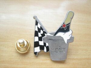 moe*e* car n Don champagne sake checker flag pin badge 