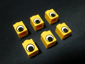 凸レゴ凸　%3005pe1　1x1プリントブロック（黄）　6個