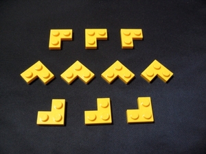 凸レゴ凸　%2420　2x2L字型プレート（黄）　10個