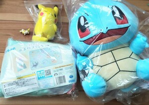 ポケットモンスター ぬいぐるみ 巾着付ブランケット フィギュア ブランケット ポケモン アニメ 非売品 未使用 美品 ピカチュウ ゼニガメ