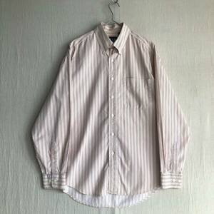 90s GAP ボタンダウン シャツ / M コットン ベージュ レッド ストライプ USA ビンテージ T3-05036-9450 sale