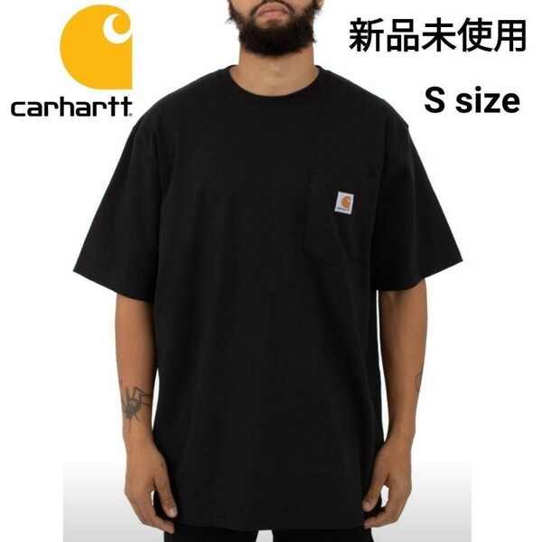 新品未使用 カーハート 半袖 ポケット Tシャツ ブラック CARHARTT K87 BLK Sサイズ 黒
