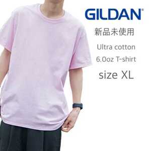 新品未使用 ギルダン ウルトラコットン 6oz 無地 半袖Tシャツ ピンク XL GILDAN 2000