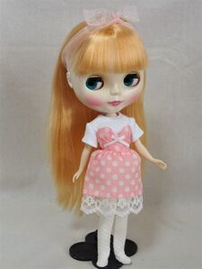 Doll Dressingハンドメイド ネオブライス サイズお洋服セット人形アウトフィット衣装/ドレス/ワンピース/白タイツ/ドール服/レトロ/Tシャツ