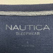 アメリカ古着　NAUTICA　ノーティカ　サーマルカットソー　ワッフル生地　刺繍　無地　Lサイズ　長袖　【J357】_画像9