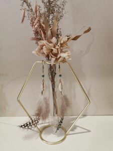 カウリーシェル　フェザー　ターコイズ　ピアス　boho ネイティブ