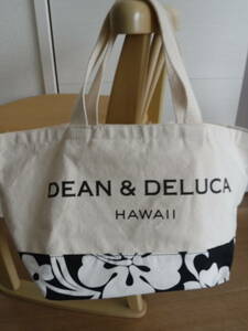 税不要特価 新品 正規品!DEAN＆DELUCA ディーン＆デルーカ ハワイ限定 花柄 ハイビスカス柄 大きめロゴ トートバッグ♪エコバッグ②