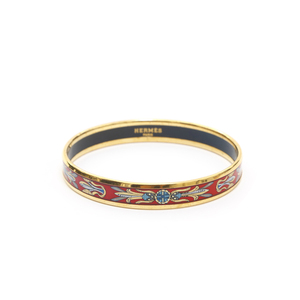 Hermes Hermes Bangle Emaille PM Gold X Red