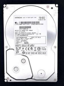 【送料無料】　★ 2TB ★　HITACHI / HDS723020BLA642　【使用時間：13111ｈ】 Apple HDD Firmware　3.5インチ 内蔵HDD　良品 SATA/7200rpm