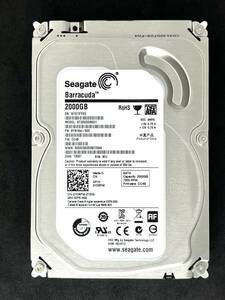 【送料無料】 ★ 2TB ★　ST2000DM001　/　Seagate　【 使用時間：9ｈ 】稼働極少　3.5インチ 内蔵HDD　SATA　ST2000DM001-9YN164　FW:CC4B