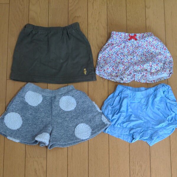 4枚セット ショートパンツ 80 赤ちゃん本舗 moujonjon スカート hushush ボトムス