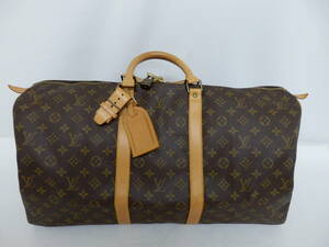 171H452E♪ LOUIS VUITTON ルイ ヴィトン モノグラム キーポル 55 M41424 ボストンバッグ ネームタグ ポワニエ付き