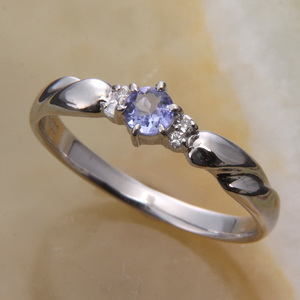 ke9550* burnishing settled Pt900 ring tanzanite 11 number a little over 