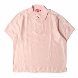 supreme jacquard logo silk polo 18ss シルクポロシャツ　ピンク　シュプリーム