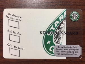  America USA Starbucks * old Logo * not for sale * region limitation test card 