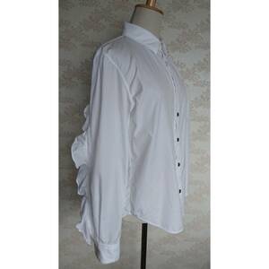 TOGA ARCHIVES トーガ シャツ ブラウス フリル 袖フリル ホワイト 白 38 トーガアーカイブス shirts TOGAARCHIVES TOGAシャツ 変形シャツ