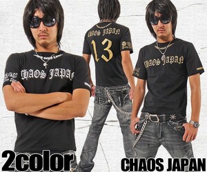 【Chaosthoery】ロゴプリ■バックナンバーズ半袖Tシャツ【ch-ry-0001】新品ブラックホワイトM