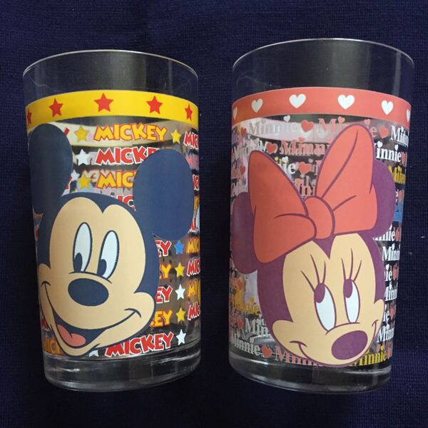Disney ミッキーマウス&ミニーマウス グラス タンブラー 2個セット