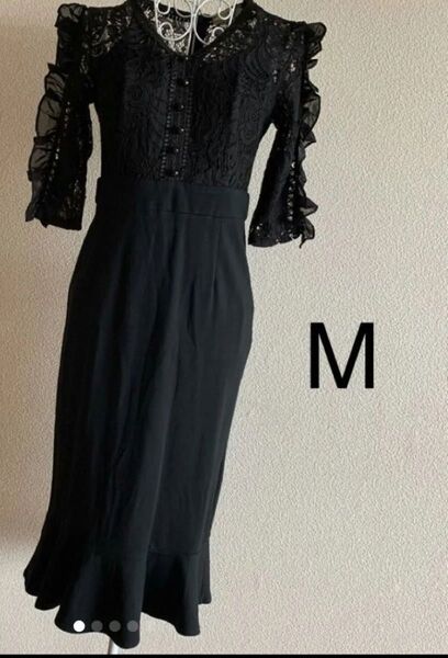 未使用 マーメイド レース ワンピース ドレス 黒 ブラック エイソス リプシー ZARA