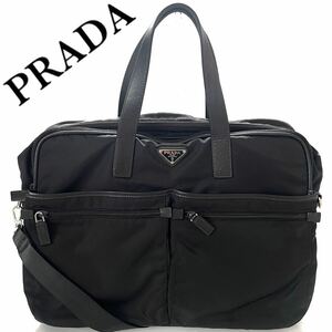 【送料無料】PRADA プラダ　ブリーフケース 2way ビジネスバッグ　ナイロン　テストーニ サフィアーノ ブラック　黒　ネロ　カバン　鞄