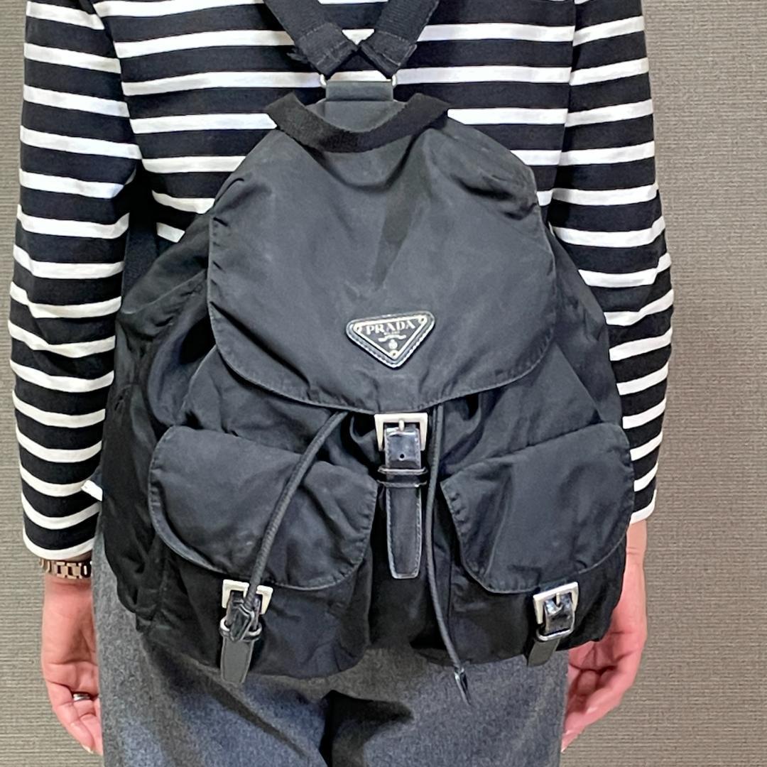 完売 PRADA ナイロン ポコノ レザー リュック バッグパック ブラック