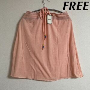  new goods Sugar tube top free pink o range top s tag attaching unused plain cut and sewn poncho skirt sea pool outing 