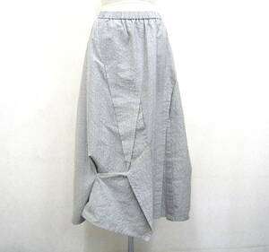慈雨◆ジウ センソユニコ コットン混 変形デザイン ロングスカート ウエストゴム レディース 日本製