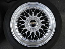 ガリ傷無し BBS RS 512 8J-39 ＆ 9.5分山 DUNLOP LEMNS LM 703 215-55-17 中古4本セット 即決あり BBS純正センターキャップレンチ付き_画像3