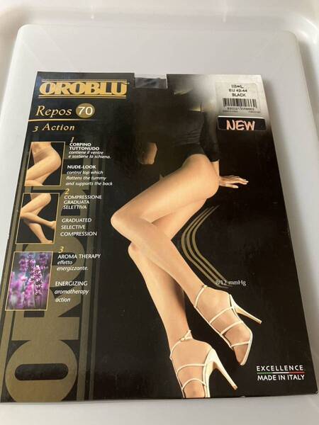 【送料無料】 OROBLU repos 70 3action L eu42/44 black 70デニール タイツ オロブル tights 黒 ブラック