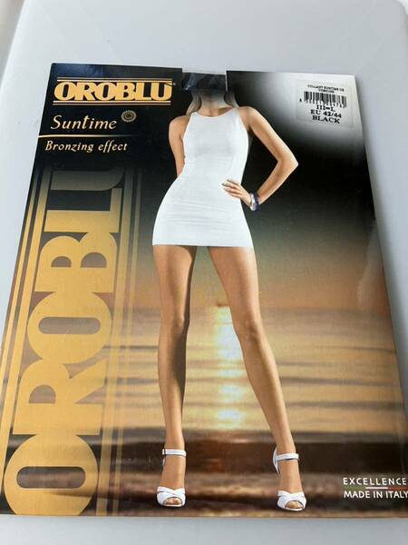 【送料無料】 OROBLU suntime bronzing effect L eu 42/44 black パンティストッキング 黒 ブラック オロブル panty stocking 15デニール