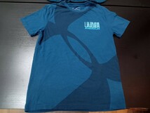 ★E009 UNDER ARMOUR アンダーアーマー 半袖Tシャツ スポーツ ブランド サイズYXL(キッズ150cm程) 青緑色系 _画像7