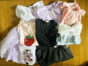 子供服セット　女の子　anyFAM 140 パーカー　サロペット　スパンコール