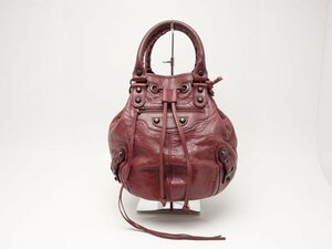 BALENCIAGA バレンシアガ　クラシックミニポンポン　2WAY　246438 エンジ　バッグ　レディース　中古　送料無料【質屋出品】