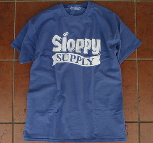 SALE！アメリカ製！コダワリのTシャツメーカー！SLOPPY・SUPPLY（USA)メリカ製・プリントTシャツ「ＳＬＯＰＰＹＣＡＮＡ」ブルー：Lサイズ