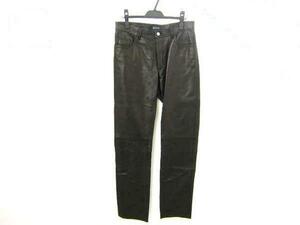  unused goods Gucci GUCCI leather ntsu leather pants 48 black color black sheep leather W84.