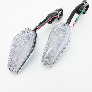 送料220円 貼付けエアロ LEDクリアウインカー GPZ900R ZRX1200ゼファー400 NINJA250R ニンジャ250 1100 バリオス Dトラッカー