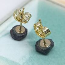 天然石★ガーネット原石のゴールド加工ピアス★レディースエスニックアクセサリーカラーストーン インドジュエリー新品宝石Y-RSHOP卸売_画像4