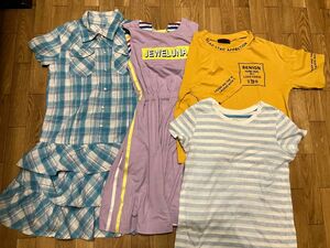 【福袋】夏服セット 140 女の子 4枚 ラブトキ チュニック Tシャツ 半袖　ジュウェルナ　マザウェイズ　お洒落女子