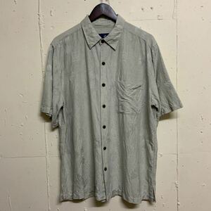 CARIBBEAN JOE 半袖シャツ 半袖 アロハシャツ XL 古着 ユーズド グレー系 カーキ系