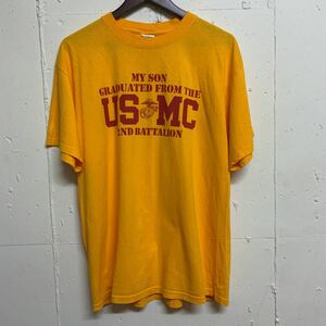 SOFFE USMC L 半袖 Tシャツ 古着 ユーズド イエロー系