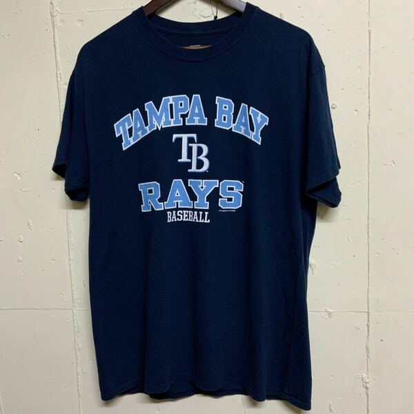 TAMPA BAY RAYS BASEBALL 半袖Tシャツ Tシャツ L 古着 ユーズド ネイビー系