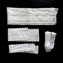 19世紀-20世紀フランス アンティーク レース 刺繍 布 縫製 古布 カットワーク スカラップ トリム チュール リメイクパーツ 13_画像5